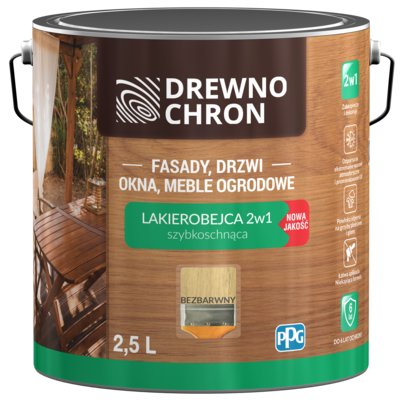 Lakierobejca 2w1 bezbarwny 2,5 l Drewnochron