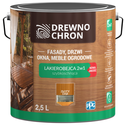 Lakierobejca 2w1 dąb złoty 2,5 l Drewnochron