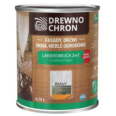 Lakierobejca 2w1 biały 0,75 l Drewnochron