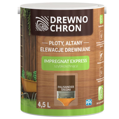 Impregnat EXPRESS szybkoschnący palisander średni 4,5 l Drewnochron