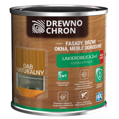 Lakierobejca 2w1 dąb naturalny 0,2 l Drewnochron