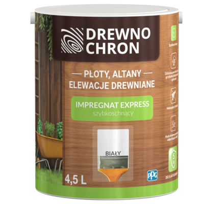 Impregnat EXPRESS szybkoschnący biały 4,5 l Drewnochron