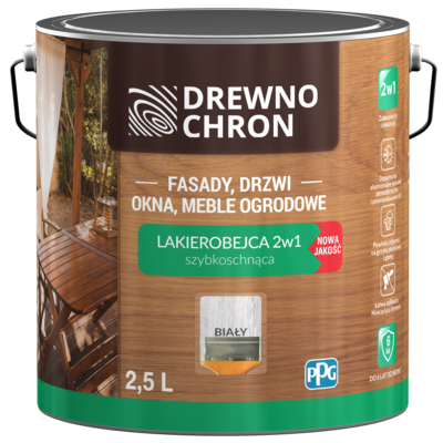 Lakierobejca 2w1 biały 2,5 l Drewnochron