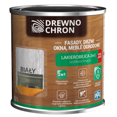 Lakierobejca 2w1 biały 0,2 l Drewnochron