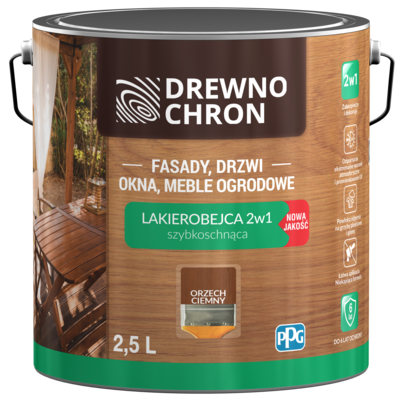 Lakierobejca 2w1 orzech ciemny 2,5 l Drewnochron