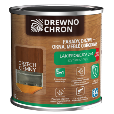 Lakierobejca 2w1 orzech ciemny 0,2 l Drewnochron