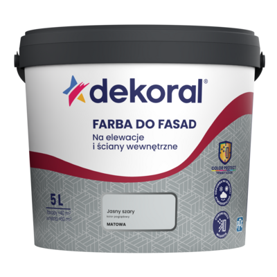 Farba DO FASAD Jasny szary 5 l Dekoral