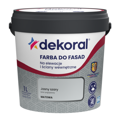 Farba DO FASAD Jasny szary 1 l Dekoral