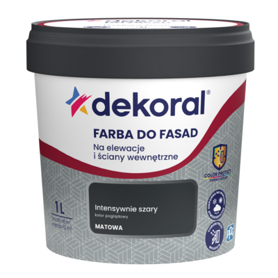 Farba DO FASAD Intensywnie szary 1 l Dekoral
