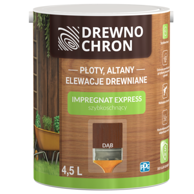 Impregnat EXPRESS szybkoschnący dąb 4,5 l Drewnochron