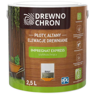 Impregnat EXPRESS szybkoschnący biały 2,5 l Drewnochron