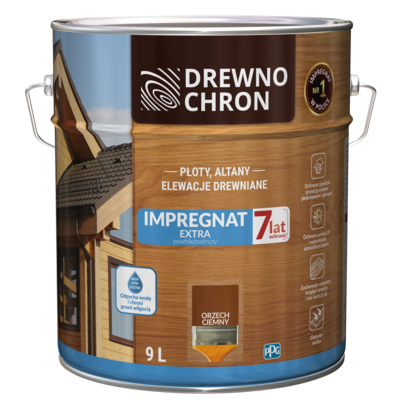 Impregnat EXTRA powłokotwórczy orzech ciemny 9 l Drewnochron