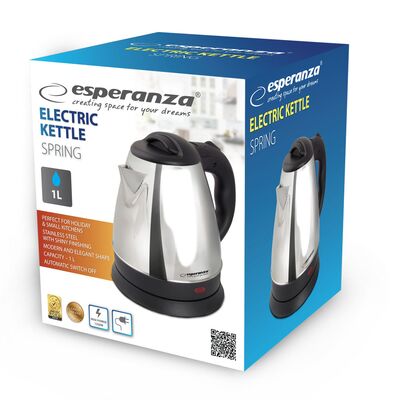 Czajnik elektryczny Spring 1 l  1350 W srebrny Esperanza
