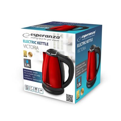 Czajnik elektryczny Victoria 1,8 l 1800 W czerwony Esperanza