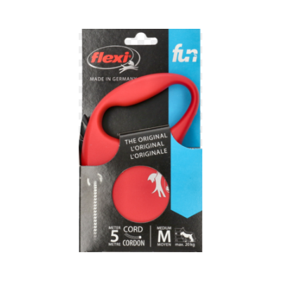 Smycz Fun New linka M 5 m 20 kg czerwony