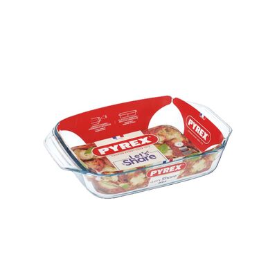 Brytfanna żaroodporna Let's share prostokątna 35 x 23 x 7 cm transparentny PYREX