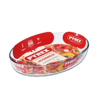 Brytfanna żaroodporna Iconics owalna 30 x 21 x 6 cm transparentny PYREX