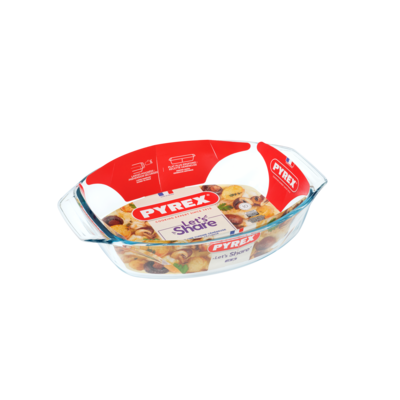 Brytfanna żaroodporna Let's share owalna 35 x 24 x 6 cm 3 l transparentny PYREX
