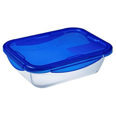 Naczynie żaroodporne CookGo prostokątne z plastikową hermetyczną pokrywką 0,8 l