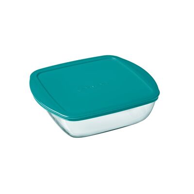 Naczynie żaroodporne CookStore kwadratowe z pokrywką 2,2 l transparentny