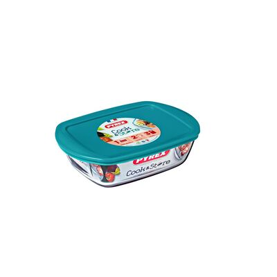 Naczynie żaroodporne CookStore prostokątne z pokrywką 2,5 l transparentny