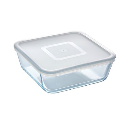 Pojemnik żaroodporny CookFreeze kwadratowy z plastikową pokrywką 2 l  transparentny PYREX