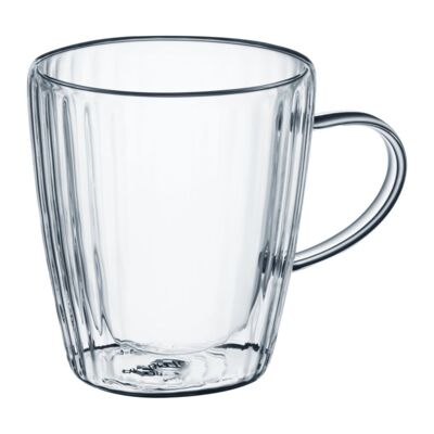 Zestaw 2 szklanek Curly termicznych z uchwytem 250 ml transparentny AMBITION