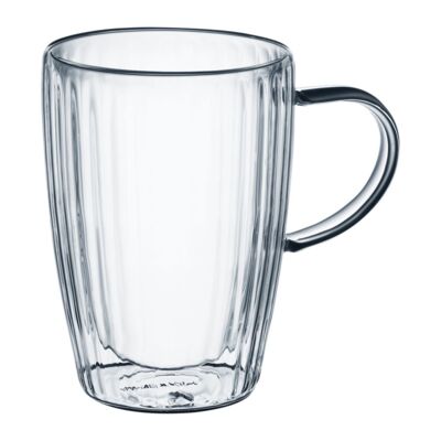 Zestaw 2 szklanek Curly termicznych z uchwytem 350 ml transparentny AMBITION