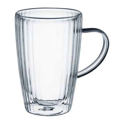 Zestaw 2 szklanek Curly termicznych z uchwytem 450 ml transparentny AMBITION