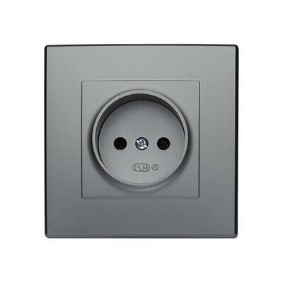 Gniazdo pojedyncze bez uziemienia milano inox