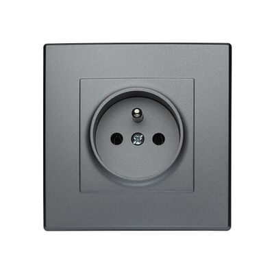 Gniazdo pojedyncze z uziemieniem milano inox