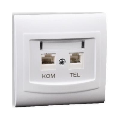Gniazdo komputerowo-telefoniczne GPKT-1V/F FOREX biały vega