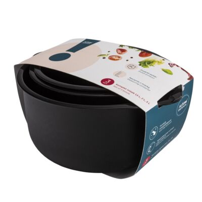 Komplet 3 misek 1,5 l + 2 l + 3 l czarny Altom