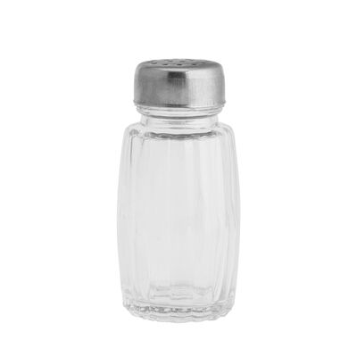 Pojemnik na przyprawy szklany 50 ml z nakrętką nierdzewną transparentny