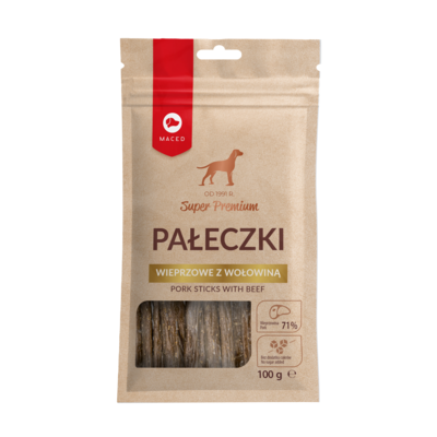 Przysmak dla psa pałeczki wieprzowe z wołowiną 100 g Maced