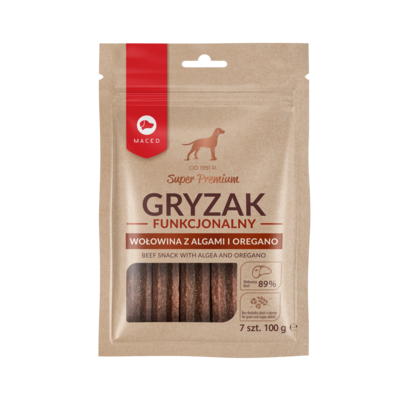 Gryzak funkcjonalny wołowina z algami i oregano 100 g Maced