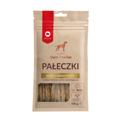 Przysmak dla psa pałeczki z indyka z warzywami 100 g Maced