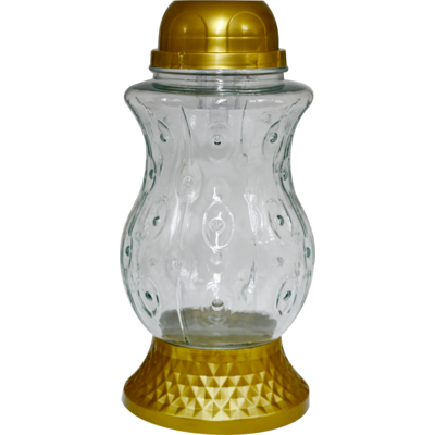 Znicz szklany solarny LA Z407 SOL ZŁ 15 x 28 cm złoty