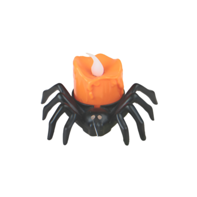 Dekoracja LED pająk 9,5 x 4,5 cm czarno-pomarańczowa