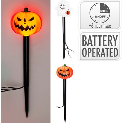Dekoracja ogrodowa halloween LED dynia/duch 2ass