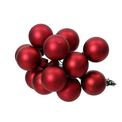 Bombki szklane na drutach mat 2 cm bordo 144 szt.
