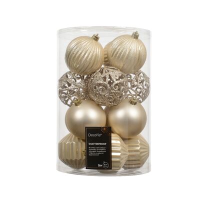 Bombki plastikowe mix 8 cm perłowe 16 szt.