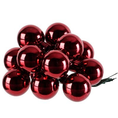 Bombki szklane na drutach 2 cm połysk bordo 144 szt.