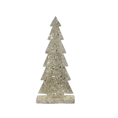 Dekoracja metalowa choinka 37 cm srebrny