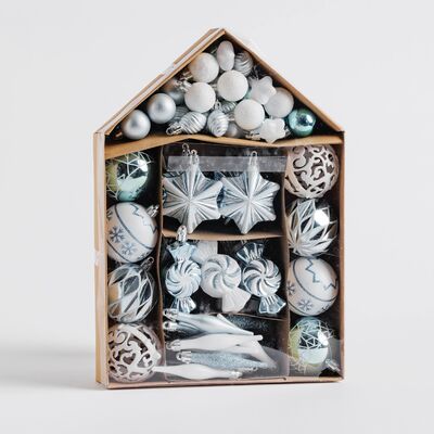 Bombki Festive House komplet 73 szt.niebieski