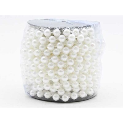 Girlanda koralikowa 100 cm biała