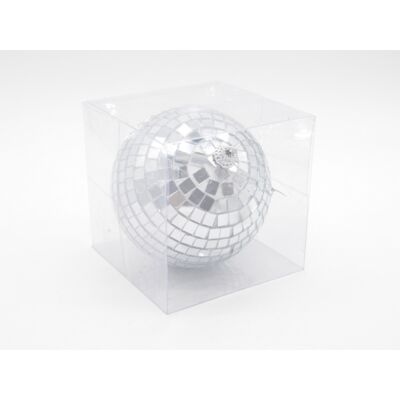 Bombka plastikowa kula disco 15 cm srebrna