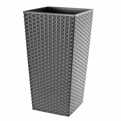 Doniczka FINEZJA RATTAN 30 cm grafitowy metalic