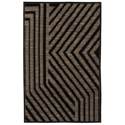 Dywan tkany Velesa 50 x 80 cm czarno-beżowy