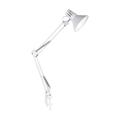 Lampa biurkowa WORKER biała E27 regulowana mocowana do blatu